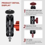 Magic Arm with Double Ball Head and 1/4" Screw - Compatible with Super Clamp, Camera Cage, Monitor and Microphone - Max Load up to 2kg / 4.4lb - Image 4