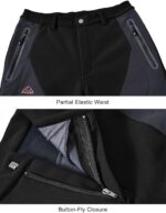 TBMPOY Men's Snow Pants Waterproof Winter Ski Fleece Lined Softshell Snowboard Warm Outdoor Hiking - Image 5