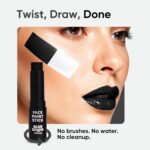 Blue Squid PRO Black and White Face Paint Stick - Waterproof Body Paint For Adults & Kids Eye Black Baseball, Eyeblack Softball -Hypoallergenic Twist-Up Non-Toxic Makeup Stick - Cosplay, Sports & SFX - Image 5