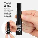 Blue Squid PRO Black and White Face Paint Stick - Waterproof Body Paint For Adults & Kids Eye Black Baseball, Eyeblack Softball -Hypoallergenic Twist-Up Non-Toxic Makeup Stick - Cosplay, Sports & SFX - Image 6