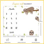 Baby Milestone Blanket for Baby Boy Girl - Sloth Branch Perfect Baby Age Blanket Newborn Growth Chart Blanket - New Moms Set Baby Shower 48"x40" BTZMLU38 - Image 3