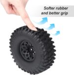HobbyPark Pre Mounted 12mm Hex Plastic 1.9 Beadlock Wheels and Tires Height 120mm / 4.72inch Built-in Wheel Weights Foam for 1/10 RC Crawler Axial SCX10 II III TRX4, Set of 4 - Image 4