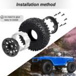 HobbyPark Pre Mounted 12mm Hex Plastic 1.9 Beadlock Wheels and Tires Height 120mm / 4.72inch Built-in Wheel Weights Foam for 1/10 RC Crawler Axial SCX10 II III TRX4, Set of 4 - Image 5