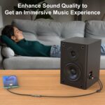 J&D 3.5mm to RCA Adapter Cable, Gold Plated 3.5mm Female to 2 RCA Male Stereo Audio Y Cable for Record Player, Speakers, Home Theater, Smartphone, MP3, 12 Feet - Image 3