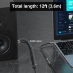 J&D 3.5mm to RCA Adapter Cable, Gold Plated 3.5mm Female to 2 RCA Male Stereo Audio Y Cable for Record Player, Speakers, Home Theater, Smartphone, MP3, 12 Feet - Image 8