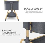 ANGELBLISS 3 in 1 Baby Bassinet, Rocking Bassinets Bedside Sleeper with Comfy Mattress and Wheels, 6 Height Adjustable Easy Folding Portable Bedside Crib for Newborn Infant (Dark Grey) - Image 6