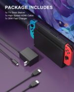 Dock Station for Nintendo Switch/Switch OLED, Replacement 3-in-1 TV Dock Set with Original IC Module, AC Charger & High-Speed HDMI Cable for 1080P HD Output（Not Compatible with Switch 2） - Image 7