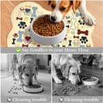 Dog & Cat Food Mat Bone Shaped Pet Feeding Mat Quick Absorb Water Bowl Placemat with Rubber Backing Indoor Floor Stain Resistant Pet Accessory Supplies (Beige, 12x18 Inches) - Image 4