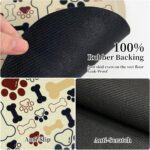 Dog & Cat Food Mat Bone Shaped Pet Feeding Mat Quick Absorb Water Bowl Placemat with Rubber Backing Indoor Floor Stain Resistant Pet Accessory Supplies (Beige, 12x18 Inches) - Image 5