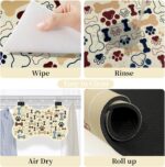Dog & Cat Food Mat Bone Shaped Pet Feeding Mat Quick Absorb Water Bowl Placemat with Rubber Backing Indoor Floor Stain Resistant Pet Accessory Supplies (Beige, 12x18 Inches) - Image 6