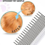 Poodle Pet Detangling Pet Comb with Long & Short Stainless Steel Teeth for Removing Matted Fur, Knots & Tangles – Detangler Tool Accessories for Safe & Gentle DIY Dog & Cat Grooming - Image 4