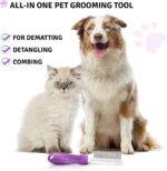 Poodle Pet Detangling Pet Comb with Long & Short Stainless Steel Teeth for Removing Matted Fur, Knots & Tangles – Detangler Tool Accessories for Safe & Gentle DIY Dog & Cat Grooming - Image 5