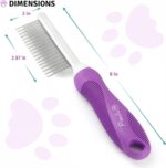 Poodle Pet Detangling Pet Comb with Long & Short Stainless Steel Teeth for Removing Matted Fur, Knots & Tangles – Detangler Tool Accessories for Safe & Gentle DIY Dog & Cat Grooming - Image 6