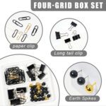 Black Desk Accessories with Pen Holder, Office Supplies Desk Organizers and Accessories, Tape Dispenser, Stapler, Staple Remover, Staples, Clips Set, Ruler, Scissor, Pen, Tape (Black) - Image 7