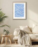 EcoHest Modern Christian Ocean Waves Framed Wall Art, 12x16 in OAK Wood Christian Psalm 107:29 Canvas Wall Art, Beige Logs Storm Home Decor Set of 1 for Bedroom Living Room - Image 8