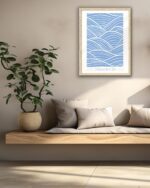 EcoHest Modern Christian Ocean Waves Framed Wall Art, 12x16 in OAK Wood Christian Psalm 107:29 Canvas Wall Art, Beige Logs Storm Home Decor Set of 1 for Bedroom Living Room - Image 9