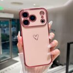 ZTOFERA Designed for iPhone 17 Pro Case 6.3 inch,Cute Plating Edge Love Hearts Pattern with Camera Lens Protection Phone Cover for Girls Women,Blue - Image 8