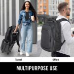 Kenneth Cole REACTION Parker Polyester Abrasion-Resistant Travel 17" Laptop Backpack with Removable Laptop Sleeve, Black - Image 6