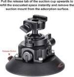 SUNWAYFOTO BS-01 Suction Cup Mount Ball Head for DSLR Camera,Phone Holder,Gopro for Car,Load 22lbs.(10KG) - Image 9