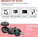 Mini Magic Arm with Dual Ball Head and 1/4'' Screw - Compatible with Super Clamp, Camera Cage, Monitor, and Microphone - Max Load 4.4lb/2kg - Image 6
