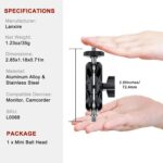Mini Magic Arm with Dual Ball Head and 1/4'' Screw - Compatible with Super Clamp, Camera Cage, Monitor, and Microphone - Max Load 4.4lb/2kg - Image 9