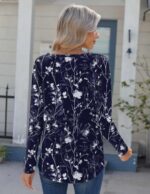 Zeagoo Womens Long Sleeve Tops 2025 V Neck Pleated Shirts Dressy Casual Tunic Blouses Loose Fit Fall Fashion Clothes - Image 6