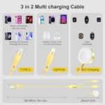 3 in 2 Multi Charging Cable for Apple Watch Charger Fast Charging iWatch Charger Travel USB C/Lightning/Micro Compatible with iWatch Ultra/Series 10/9/8/7/6/SE2/5/4/3/2 & iPhone 16/15/14/Galaxy-6FT - Image 9