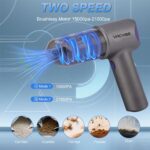 Car Vacuum Portable Cordless, 21000PA 4 in 1 Suck/Blow/Pump/Charger 120W Handheld Car Vacuum Cleaner and Air Duster, Brushless Motor Multi-Nozzles for Home Office Grey - Image 4