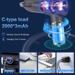 Car Vacuum Portable Cordless, 21000PA 4 in 1 Suck/Blow/Pump/Charger 120W Handheld Car Vacuum Cleaner and Air Duster, Brushless Motor Multi-Nozzles for Home Office Grey - Image 5