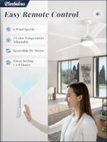 Fanbulous 52 Inch Ceiling Fans, White Ceiling Fan with Light and Remote, Modern LED High CFM Fan Lighting Fixture for Bedroom, Kitchen, Indoor - Image 3