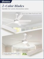 Fanbulous 52 Inch Ceiling Fans, White Ceiling Fan with Light and Remote, Modern LED High CFM Fan Lighting Fixture for Bedroom, Kitchen, Indoor - Image 4