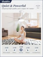 Fanbulous 52 Inch Ceiling Fans, White Ceiling Fan with Light and Remote, Modern LED High CFM Fan Lighting Fixture for Bedroom, Kitchen, Indoor - Image 5