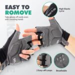 Hikenture Mens Cycling Gloves,5MM Padded Bike Gloves,Breathable & Anti-Slip Half Finger Bicycle Gloves - Image 4