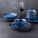 GBHOME Stoneware Dinnerware Sets, Handmade Reactive Glaze Plates and Bowls Sets, Chip and Scratch Resistant Dishes| Dishwasher & Microwave Safe | Service for 4 - Image 9