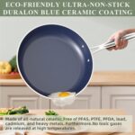 Nuwave Healthy Duralon Blue Ceramic Nonstick Cookware Set, Diamond Infused Scratch-Resistant, PFAS Free, Dishwasher & Oven Safe, Induction Ready & Evenly Heats,Tempered Glass Lids & Stay-Cool Handles - Image 7