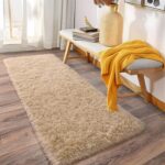 Soft Runner Rugs for Bedroom Hallways, 2x6 Beige Fluffy Shag Throw Area Rug Non Slip for Bedside Dorm, Long Shaggy Furry Carpet for Nursery Living Room - Image 4