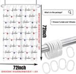 Lofaris Freedom Patriotic Shower Curtain 72x72 Inches, Red Blue Stars Cursive Script Design, Polyester Fabric with 12 Hooks, USA Independence Day Bathroom Decor - Image 4