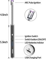 VEHHE USB Lighter, Candle Electric Lighter with Safety Lock Rechargeable Arc Lighters with LED Display, 360° Flexible Long Neck Lighters for Candles Grilling Cooking Barbecue Camping Windproof - Image 6