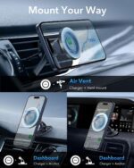 ESR for MagSafe Car Mount, Magnetic Phone Holder for Car Air Vent, Car Phone Holder Mount for iPhone 17/16/16e/15/14/13/12/Samsung, All Smartphones(2 Metal Rings Included),Charging Not Supported - Image 7