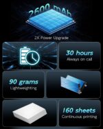 Portable Printers Wireless for Travel, Bluetooth Inkless Thermal Printer, Support 8.5" X 11" US Letter & A4, Small Mobile Printer with Carry Case and 4 Rolls Thermal Paper Kit, for Home Car Receipt - Image 7