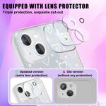 for iPhone 14 Case, [5 in 1] Cute Clear Laser Glitter Heart Case +Lucky Chain+3*Camera Len Protector Soft TPU Shockproof Case for iPhone 14 - Image 5