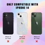 for iPhone 14 Case, [5 in 1] Cute Clear Laser Glitter Heart Case +Lucky Chain+3*Camera Len Protector Soft TPU Shockproof Case for iPhone 14 - Image 6