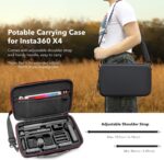 MYAKON Carrying Case for Insta360 X4 Accessories, Tempered Glass Screen Protectors (3 Pack), Silicone Protective Silicone Sleeve Case Cover and Lens Cap for Insta 360 X4 Accessories Bundle - Image 4