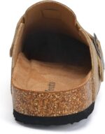 Torotto Womens Clogs Cork Footbed Suede Slippers Arch Support Potato Shoes with Adjustable Buckle - Image 4