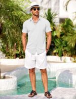 COOFANDY Men's Short Sleeve Button Down Shirt Casual Summer Beach Shirts Vacation Wedding Shirt with Pocket - Image 5