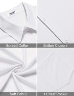 COOFANDY Men's Short Sleeve Button Down Shirt Casual Summer Beach Shirts Vacation Wedding Shirt with Pocket - Image 7