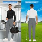 JWM Men's Stretch Golf Joggers Pants with Belt Loops - 29" 34" Slim Fit Tapered Casual Business Travel Dress Work Sweatpants - Image 6