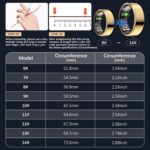 Smart Health Ring for Women Men, Fitness Tracker Ring with Heart Rate, Blood Oxygen, Sleep Tracker, Step Tracker, No Subscription Fee, IP68 Waterproof Smart Ring for iPhone & Android (Gold, 9#) - Image 3