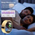 Smart Health Ring for Women Men, Fitness Tracker Ring with Heart Rate, Blood Oxygen, Sleep Tracker, Step Tracker, No Subscription Fee, IP68 Waterproof Smart Ring for iPhone & Android (Gold, 9#) - Image 4