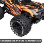 12mm Hex RC Wheel Tires for 1/16 Traxxas Mini Maxx 107154-1 Mini XRT VXL 108076-1 E-Revo Mini XRT MJX 16207 16210 16209 16208 HSP 94186 LOSI 1/18 Mini LMT RC Truck Tires Wheel Upgrade (4PCS) - Image 4